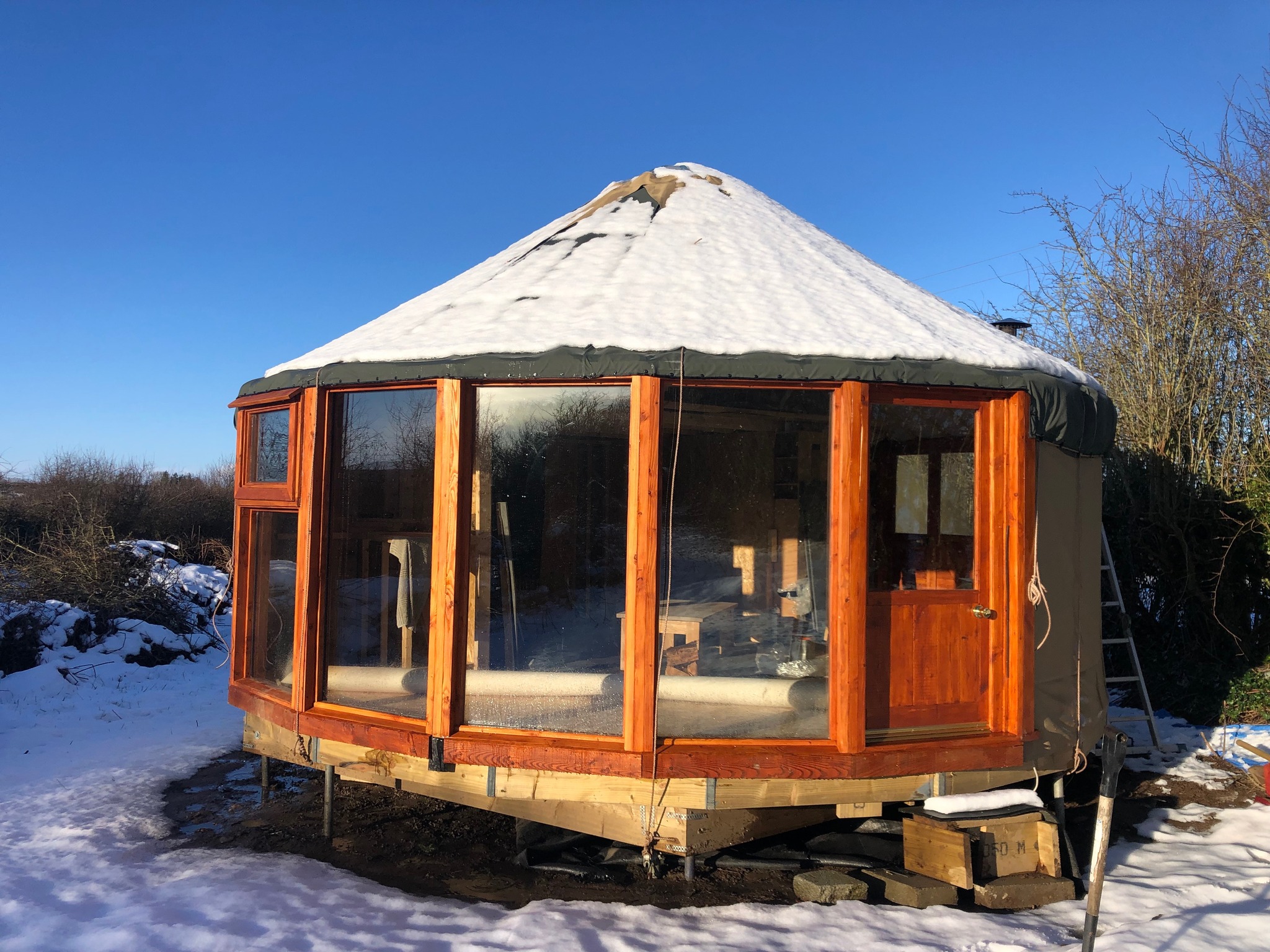 Yurt home in the evening