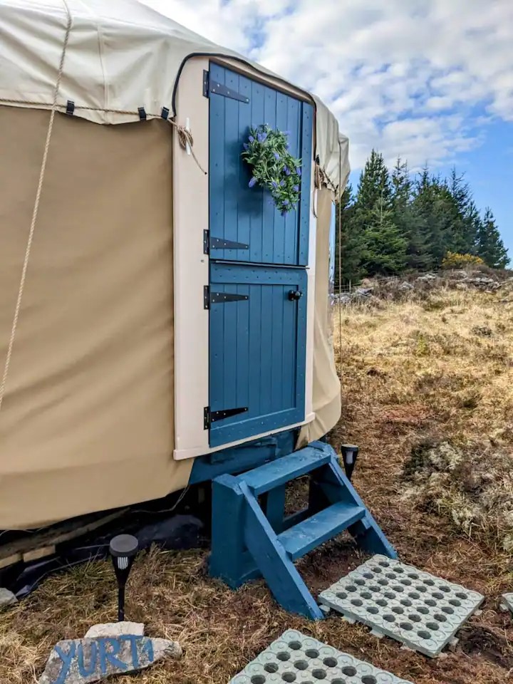 Yurt door from inside