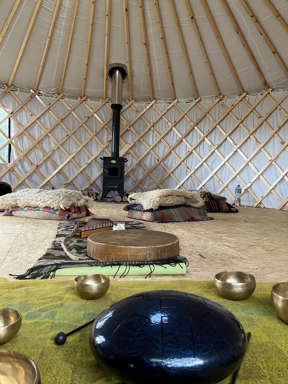 Yurt door from interior