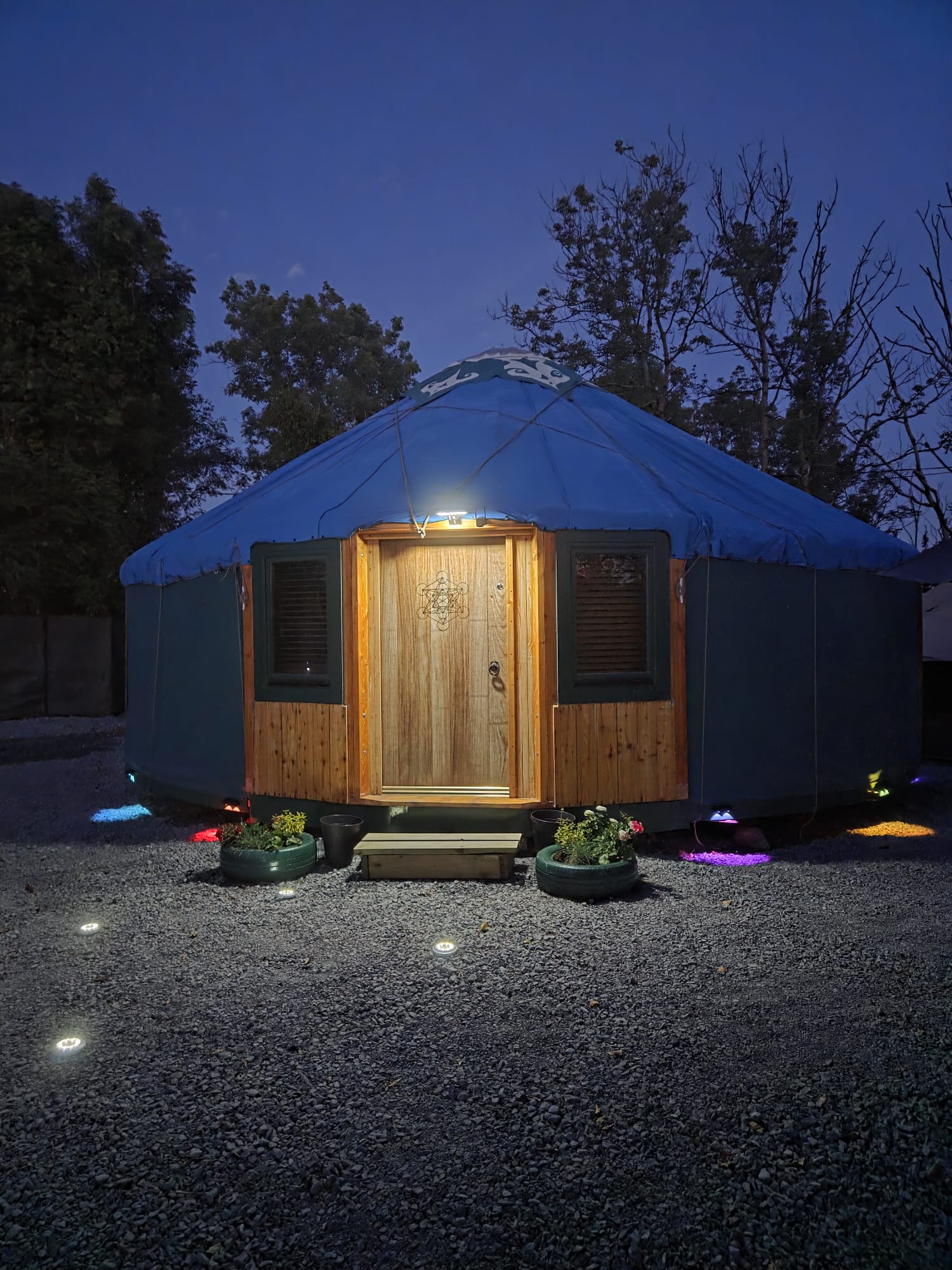 Yurt installed outdoors
